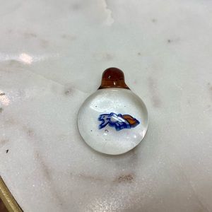 Glass Blown Denver Broncos Necklace